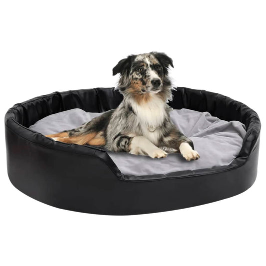 Hundebett Schwarz-Grau 99x89x21 cm Plüsch und Kunstleder - Premium Hundebetten  - Just €88.72! Shop now at homesales4u