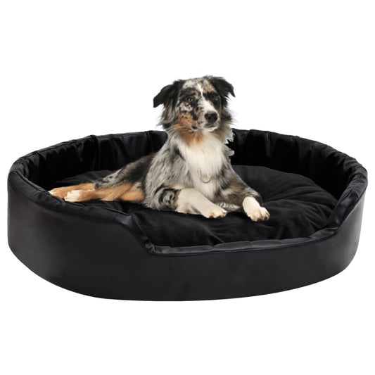 Hundebett Schwarz 90x79x20 cm Plüsch und Kunstleder - Premium Hundebetten  - Just €87.24! Shop now at homesales4u
