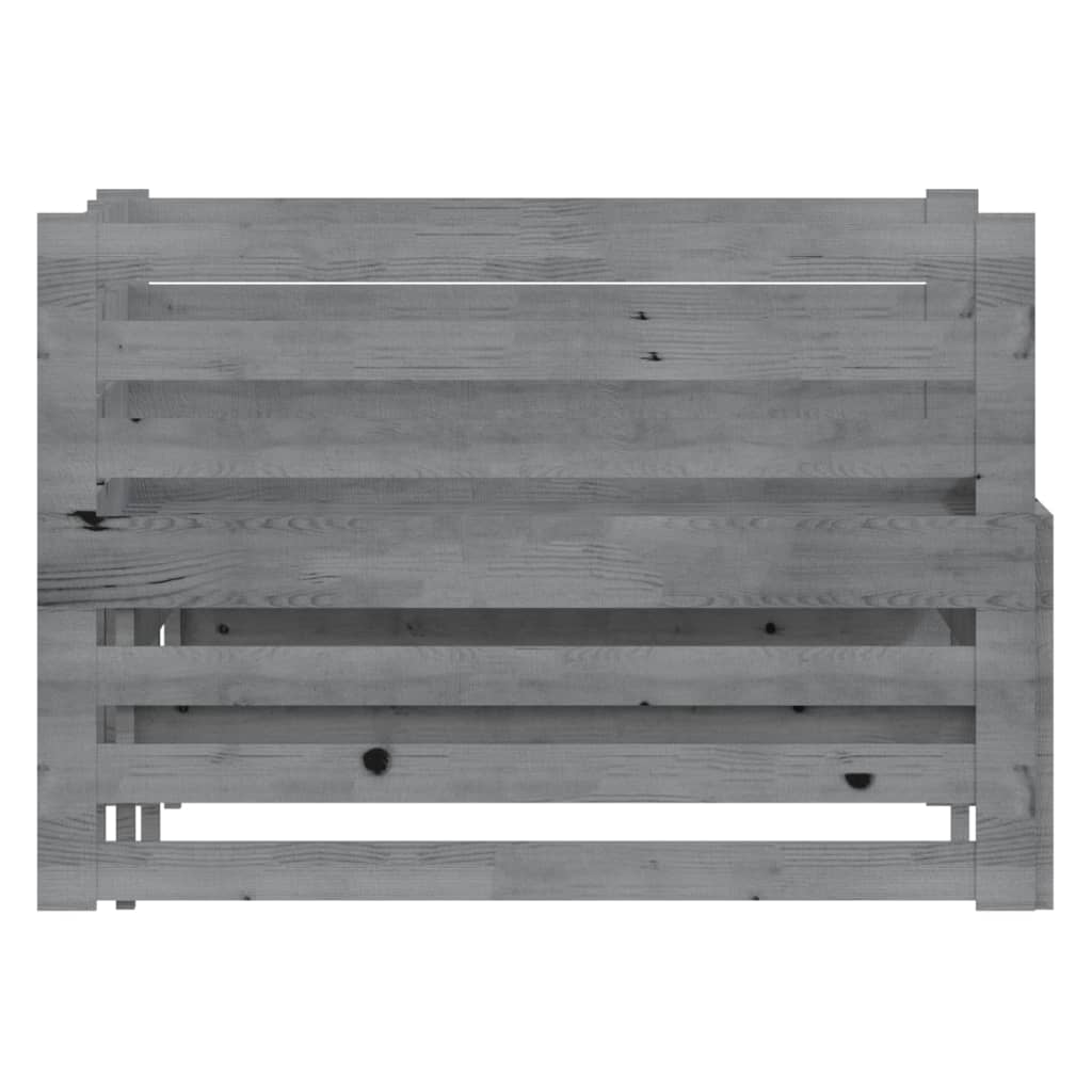Ausziehbares Tagesbett Grau Massivholz Kiefer 2x(90x200) cm - Premium Betten & Bettgestelle  - Just €277.71! Shop now at homesales4u