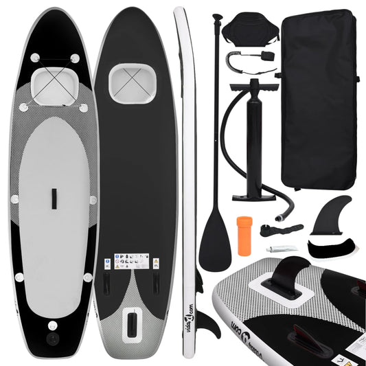 SUP-Board-Set Aufblasbar Schwarz 360x81x10 cm - Premium Paddelboards  - Just €346.61! Shop now at homesales4u