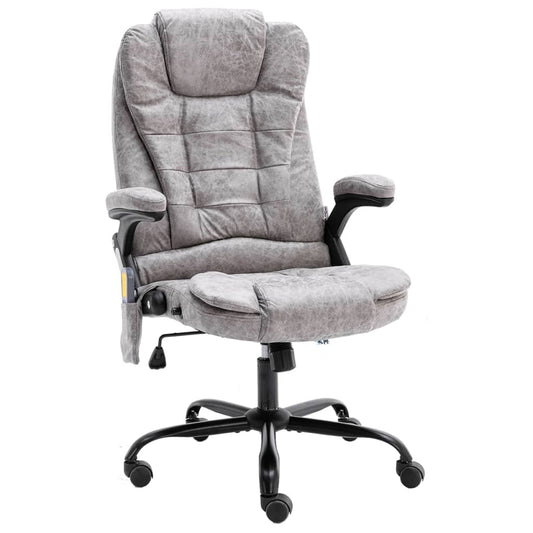 Bürostuhl mit Massagefunktion Hellgrau Wildleder-Optik - Premium Bürostühle  - Just €309.59! Shop now at homesales4u