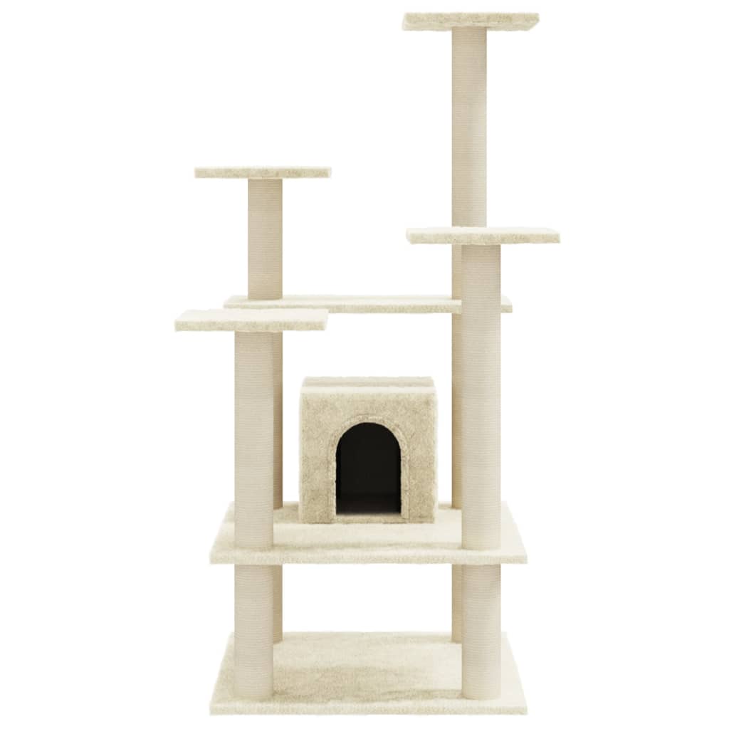 Kratzbaum mit Sisal-Kratzsäulen Creme 110 cm - Premium Kratzbäume  - Just €73.18! Shop now at homesales4u