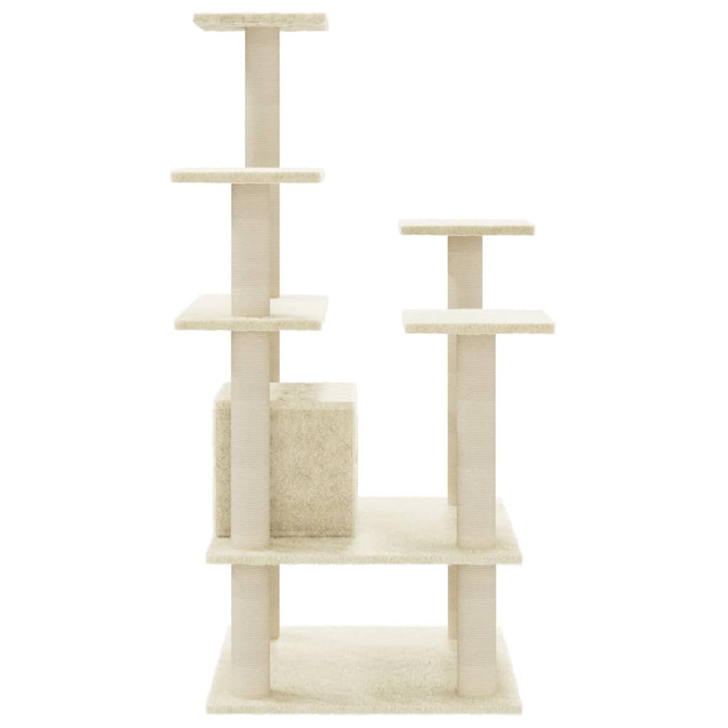 Kratzbaum mit Sisal-Kratzsäulen Creme 110 cm - Premium Kratzbäume  - Just €73.18! Shop now at homesales4u