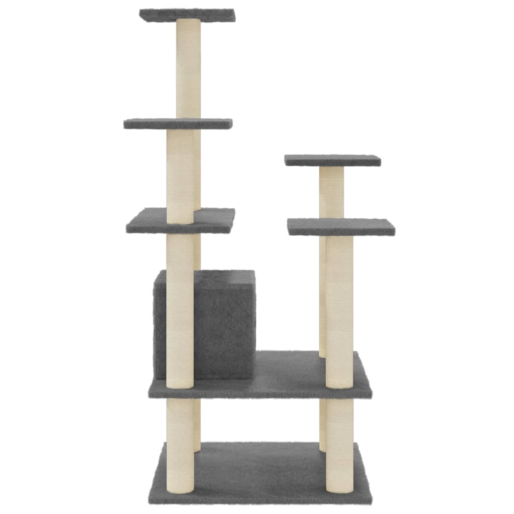 Kratzbaum mit Sisal-Kratzsäulen Dunkelgrau 110 cm - Premium Kratzbäume  - Just €71.25! Shop now at homesales4u