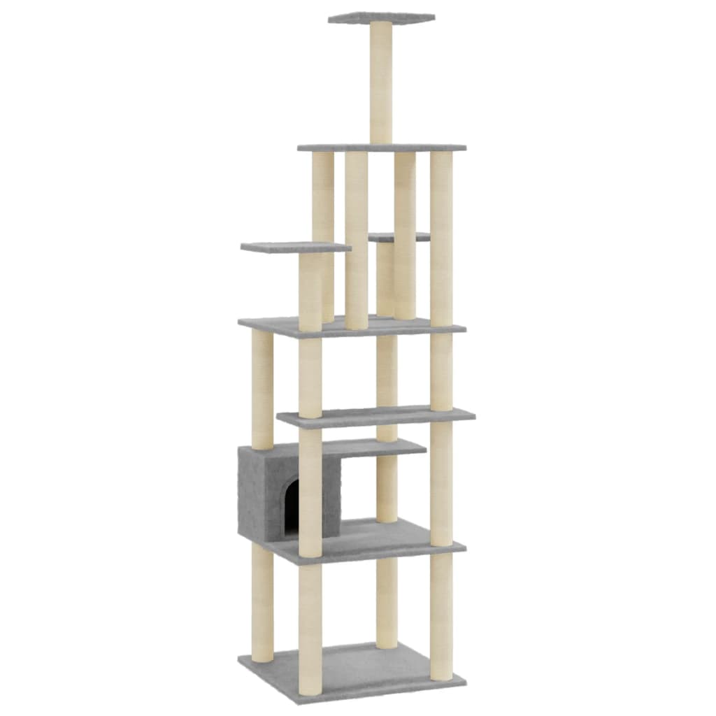 Kratzbaum mit Sisal-Kratzsäulen Hellgrau 183 cm - Premium Kratzbäume  - Just €104.09! Shop now at homesales4u