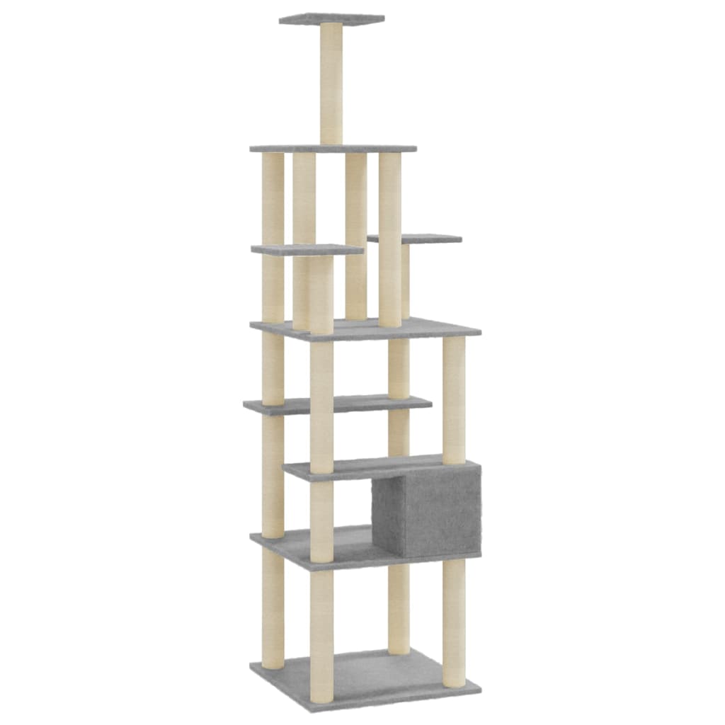 Kratzbaum mit Sisal-Kratzsäulen Hellgrau 183 cm - Premium Kratzbäume  - Just €104.09! Shop now at homesales4u