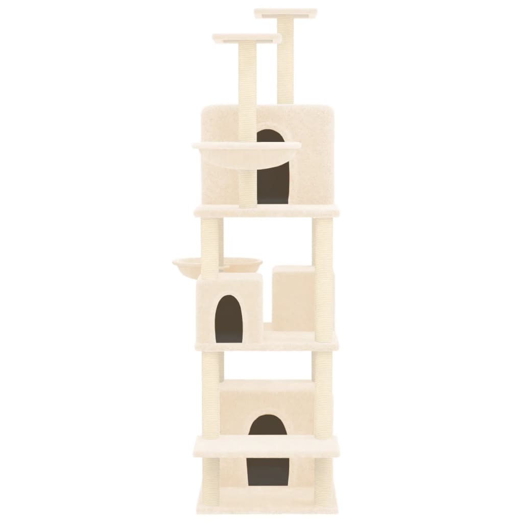 Kratzbaum mit Sisal-Kratzsäulen Creme 180 cm - Premium Kratzbäume  - Just €122.35! Shop now at homesales4u
