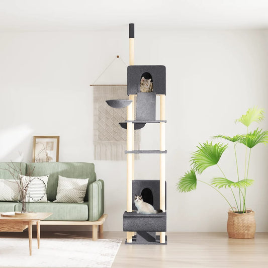 Kratzbaum Deckenhoch Dunkelgrau 277-303 cm - Premium Kratzbäume  - Just €142.96! Shop now at homesales4u