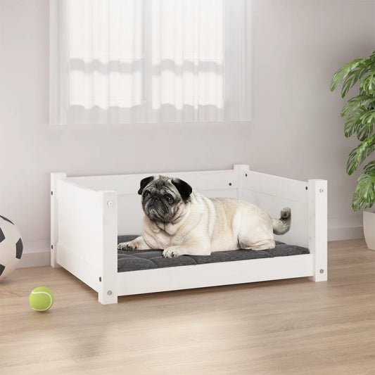 Hundebett Weiß 65,5x50,5x28 cm Massivholz Kiefer - Premium Hundebetten  - Just €83.30! Shop now at homesales4u