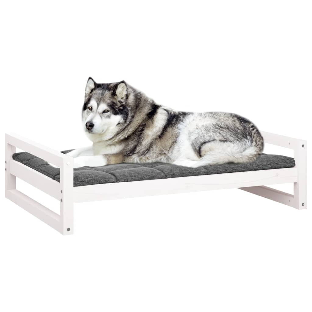 Hundebett Weiß 105,5x75,5x28 cm Massivholz Kiefer - Premium Hundebetten  - Just €106.17! Shop now at homesales4u