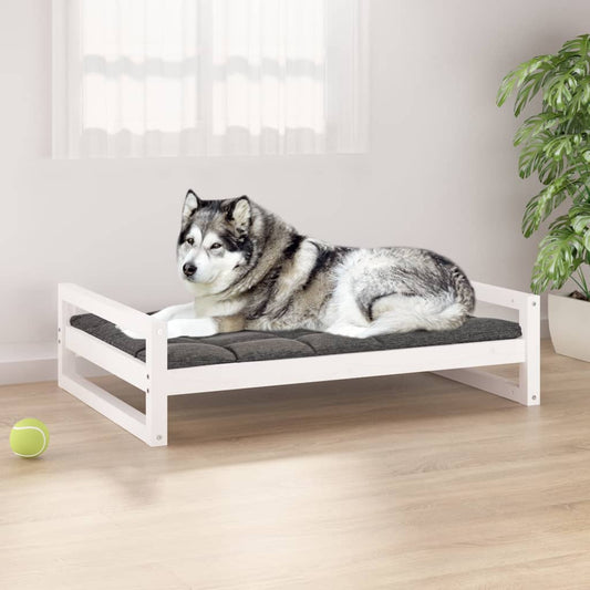 Hundebett Weiß 105,5x75,5x28 cm Massivholz Kiefer - Premium Hundebetten  - Just €106.17! Shop now at homesales4u