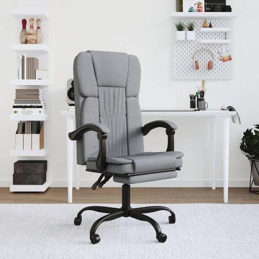 Bürostuhl mit Liegefunktion Hellgrau Stoff - Premium Bürostühle  - Just €141.82! Shop now at homesales4u