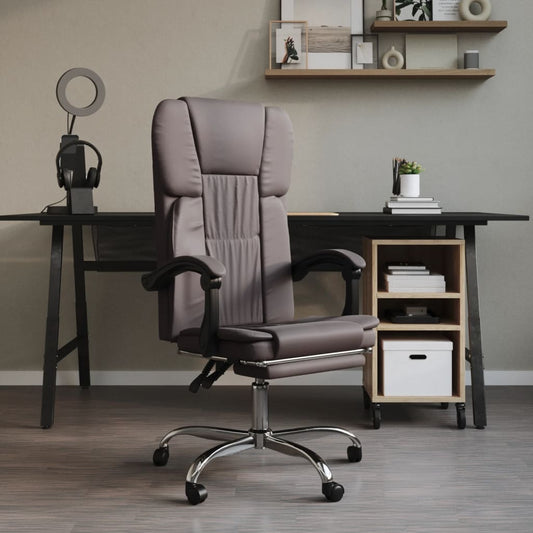 Bürostuhl mit Liegefunktion Grau Kunstleder - Premium Bürostühle  - Just €141.58! Shop now at homesales4u