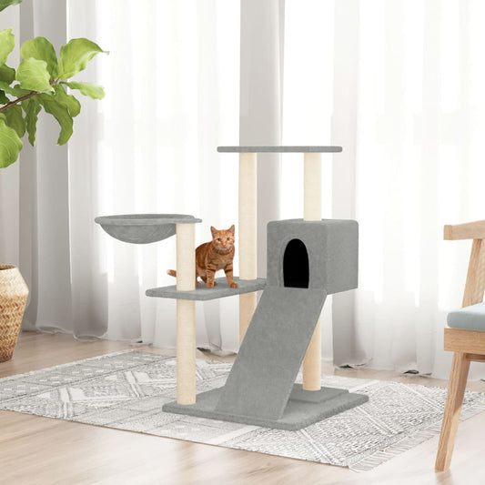 Kratzbaum mit Sisal-Kratzsäulen Hellgrau 82 cm - Premium Kratzbäume  - Just €64.48! Shop now at homesales4u