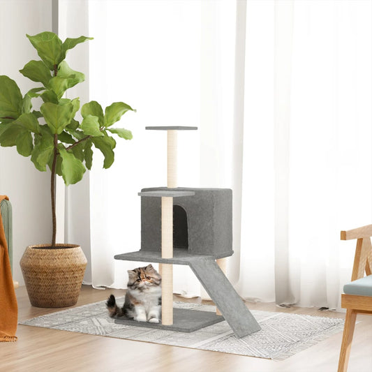 Kratzbaum mit Sisal-Kratzsäulen Hellgrau 109 cm - Premium Kratzbäume  - Just €44.08! Shop now at homesales4u