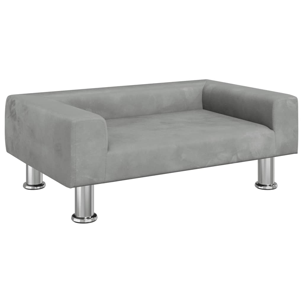 Hundebett Hellgrau 70x45x26,5 cm Samt - Premium Hundebetten  - Just €73.57! Shop now at homesales4u