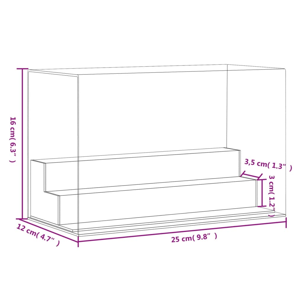 Vitrine Transparent 25x12x16 cm Acryl - Premium Vitrinen  - Just €42.02! Shop now at homesales4u