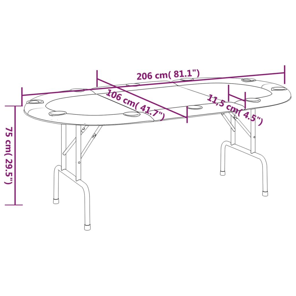 Pokertisch Klappbar 10 Spieler Blau 207x106x76 cm - Premium Poker- & Spieltische  - Just €244.86! Shop now at homesales4u