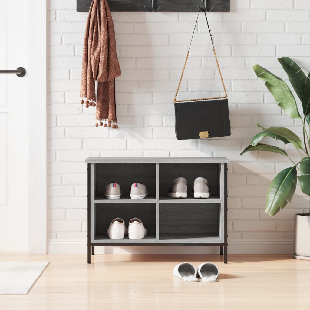 Schuhregal Grau Sonoma 69x35x50 cm Holzwerkstoff - Premium Schuhregale & -schränke  - Just €49.81! Shop now at homesales4u