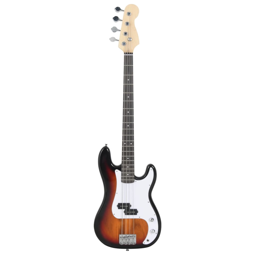 E-Bass für Anfänger mit Tasche Braun und Weiß 4/4 46" - Premium Gitarren  - Just €193.31! Shop now at homesales4u