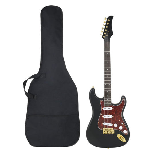 E-Gitarre für Anfänger mit Tasche Schwarz und Gold 4/4 39" - Premium Gitarren  - Just €195.82! Shop now at homesales4u