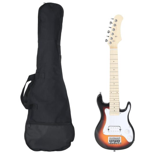 E-Gitarre für Kinder mit Tasche Braun und Weiß 3/4 30" - Premium Gitarren  - Just €152.49! Shop now at homesales4u