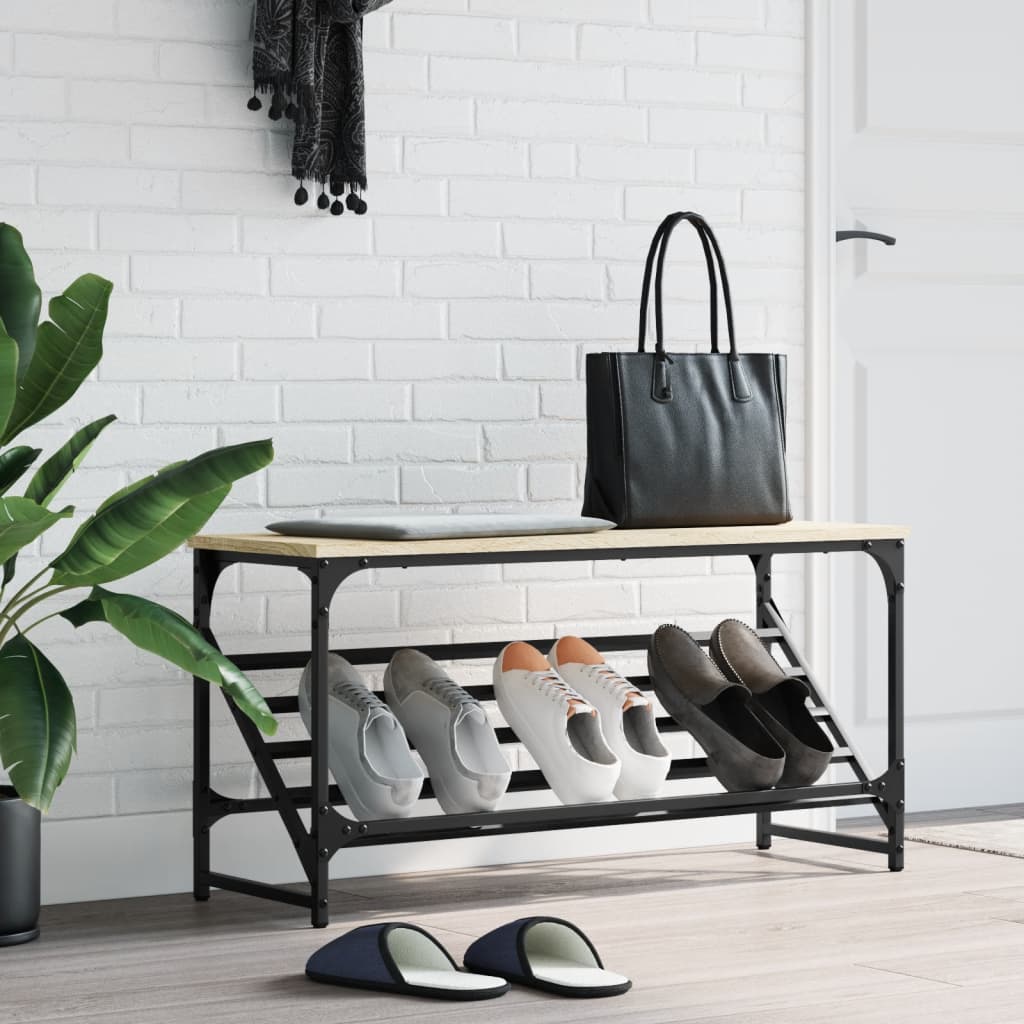 Schuhregal Sonoma-Eiche 90x30x45 cm Holzwerkstoff - Premium Schuhregale & -schränke  - Just €50.94! Shop now at homesales4u