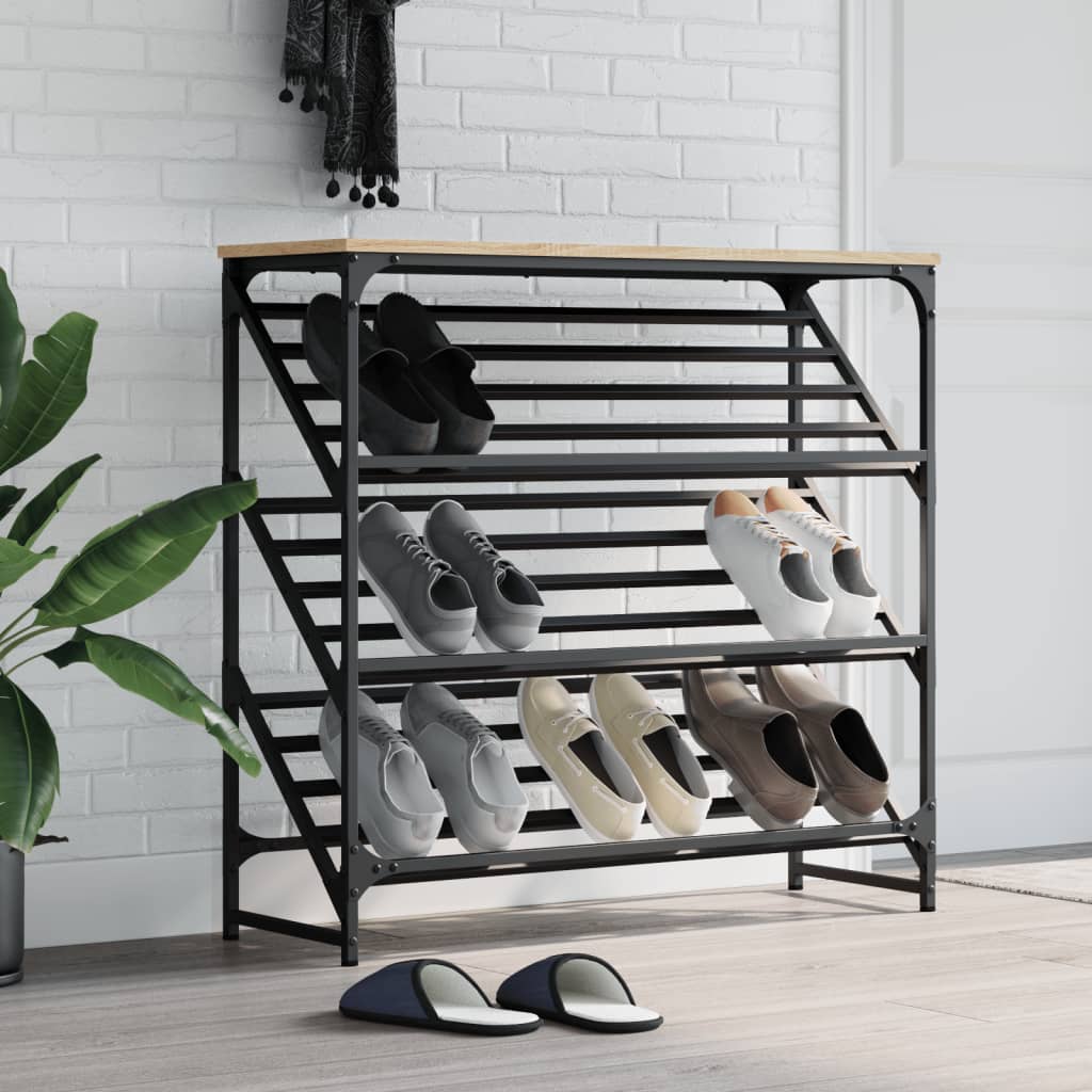 Schuhregal Sonoma-Eiche 90x30x85 cm Holzwerkstoff - Premium Schuhregale & -schränke  - Just €77.06! Shop now at homesales4u