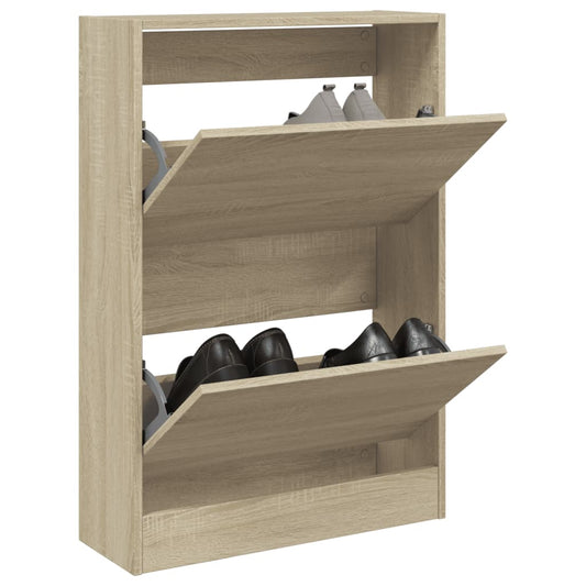 Schuhschrank Sonoma-Eiche 60x21x87,5 cm Holzwerkstoff - Premium Schuhregale & -schränke  - Just €78.70! Shop now at homesales4u