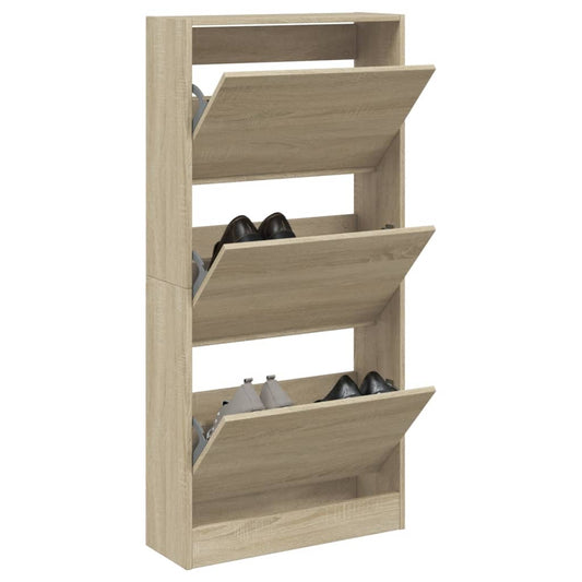 Schuhschrank Sonoma-Eiche 60x21x125,5 cm Holzwerkstoff - Premium Schuhregale & -schränke  - Just €93.97! Shop now at homesales4u