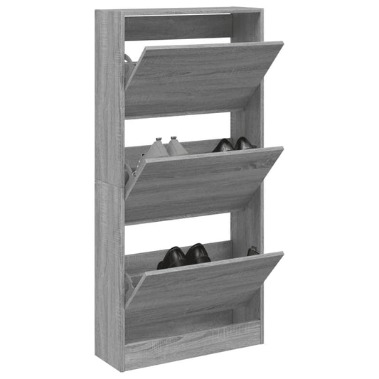Schuhschrank Grau Sonoma 60x21x125,5 cm Holzwerkstoff - Premium Schuhregale & -schränke  - Just €110.49! Shop now at homesales4u