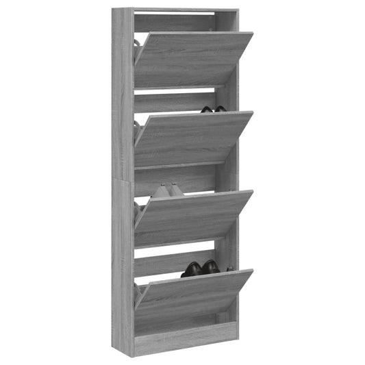 Schuhschrank Grau Sonoma 60x21x163,5 cm Holzwerkstoff - Premium Schuhregale & -schränke  - Just €142.59! Shop now at homesales4u