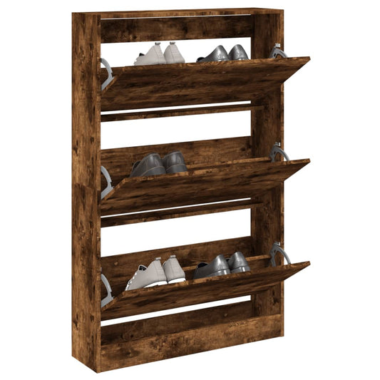 Schuhschrank Räuchereiche 80x21x125,5 cm Holzwerkstoff - Premium Schuhregale & -schränke  - Just €143.30! Shop now at homesales4u