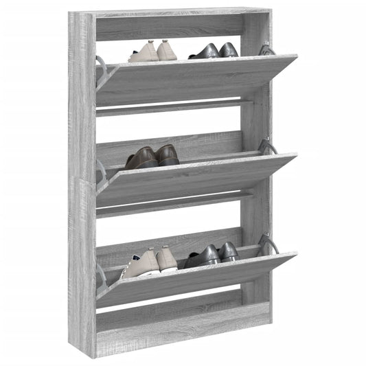 Schuhschrank Grau Sonoma 80x21x125,5 cm Holzwerkstoff - Premium Schuhregale & -schränke  - Just €132.01! Shop now at homesales4u
