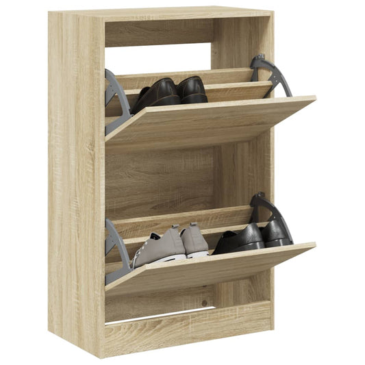 Schuhschrank Sonoma-Eiche 60x34x96,5 cm Holzwerkstoff - Premium Schuhregale & -schränke  - Just €89.10! Shop now at homesales4u