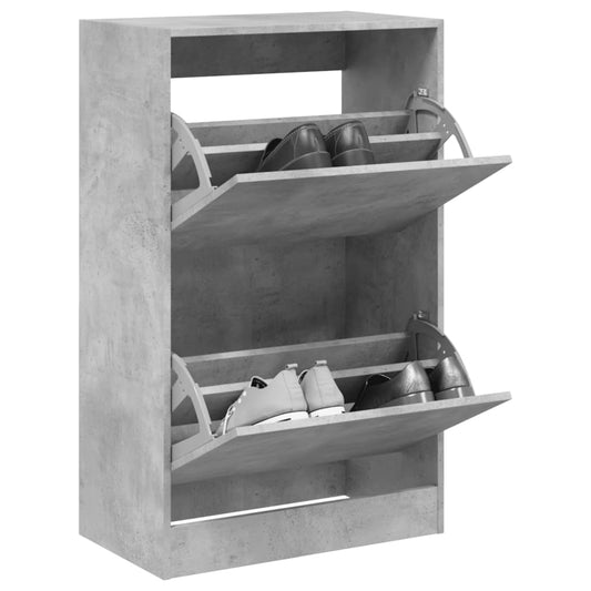 Schuhschrank Betongrau 60x34x96,5 cm Holzwerkstoff - Premium Schuhregale & -schränke  - Just €91.61! Shop now at homesales4u