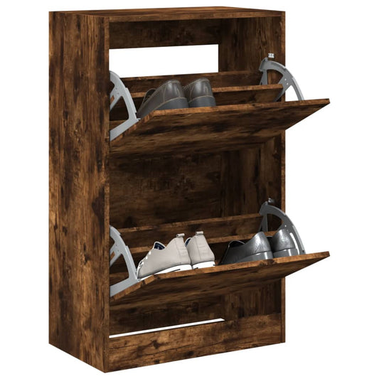 Schuhschrank Räuchereiche 60x34x96,5 cm Holzwerkstoff - Premium Schuhregale & -schränke  - Just €104.82! Shop now at homesales4u