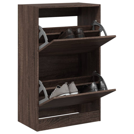 Schuhschrank Braun Eichen-Optik 60x34x96,5 cm Holzwerkstoff - Premium Schuhregale & -schränke  - Just €113.63! Shop now at homesales4u