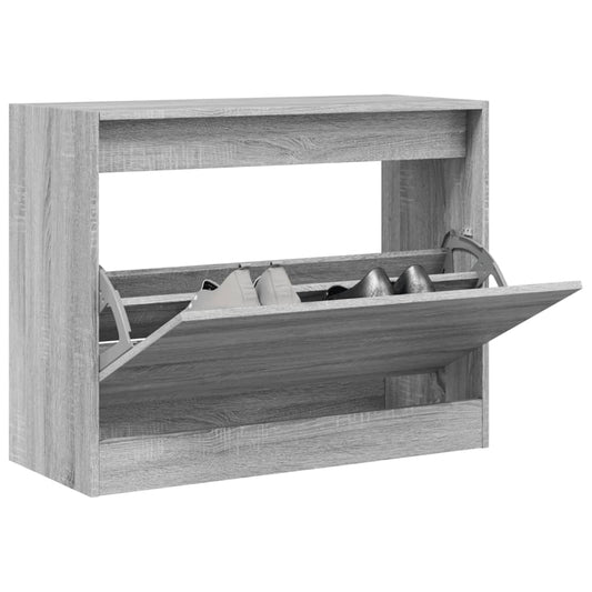 Schuhschrank Grau Sonoma 80x34x63 cm Holzwerkstoff - Premium Schuhregale & -schränke  - Just €85.73! Shop now at homesales4u
