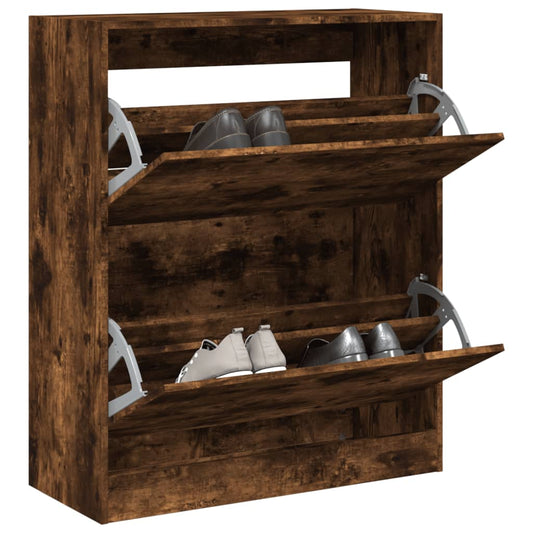 Schuhschrank Räuchereiche 80x34x96,5 cm Holzwerkstoff - Premium Schuhregale & -schränke  - Just €118.27! Shop now at homesales4u