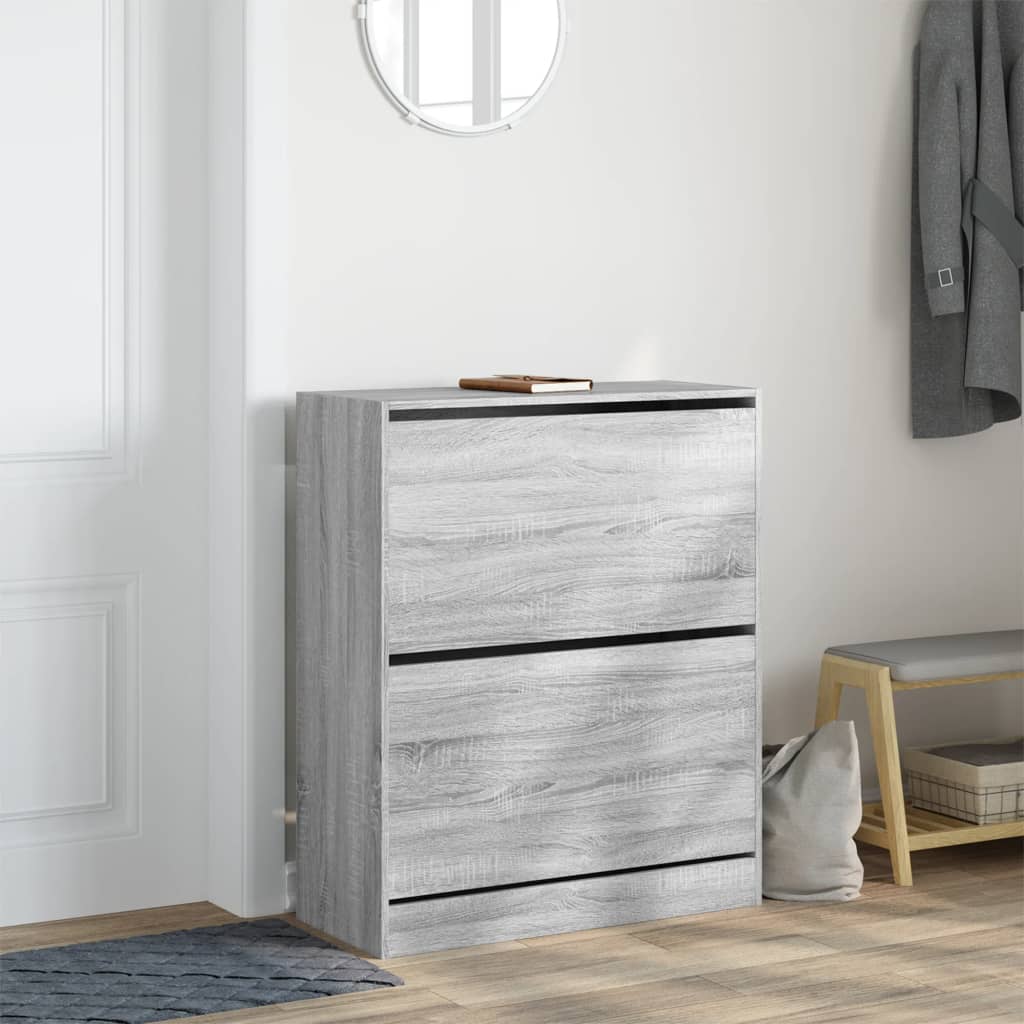 Schuhschrank Grau Sonoma 80x34x96,5 cm Holzwerkstoff - Premium Schuhregale & -schränke  - Just €118.27! Shop now at homesales4u