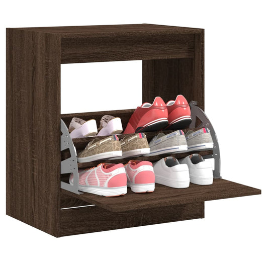 Schuhschrank Braun Eichen-Optik 60x42x69 cm Holzwerkstoff - Premium Schuhregale & -schränke  - Just €64.28! Shop now at homesales4u