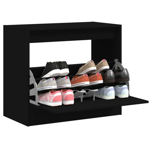 Schuhschrank Schwarz 80x42x69 cm Holzwerkstoff - Premium Schuhregale & -schränke  - Just €79.91! Shop now at homesales4u