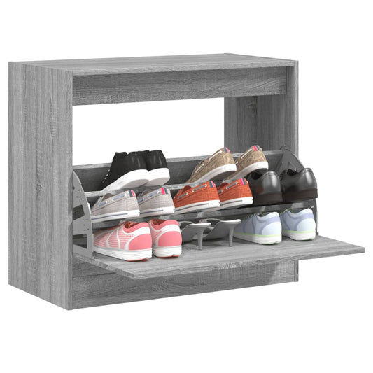 Schuhschrank Grau Sonoma 80x42x69 cm Holzwerkstoff - Premium Schuhregale & -schränke  - Just €80.23! Shop now at homesales4u