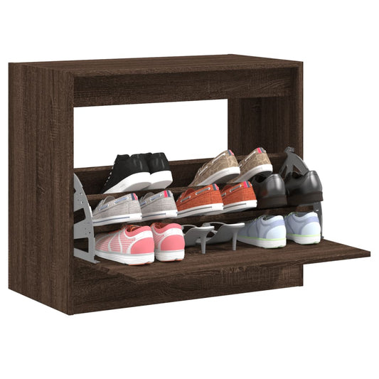 Schuhschrank Braun Eichen-Optik 80x42x69 cm Holzwerkstoff - Premium Schuhregale & -schränke  - Just €73.20! Shop now at homesales4u