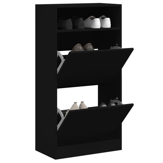 Schuhschrank Schwarz 60x34x116 cm Holzwerkstoff - Premium Schuhregale & -schränke  - Just €98.98! Shop now at homesales4u