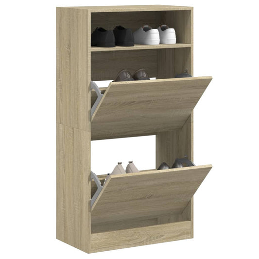 Schuhschrank Sonoma-Eiche 60x34x116 cm Holzwerkstoff - Premium Schuhregale & -schränke  - Just €92.76! Shop now at homesales4u