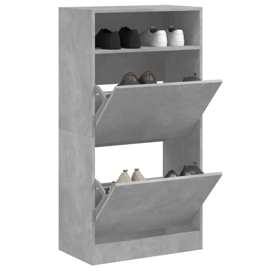 Schuhschrank Betongrau 60x34x116 cm Holzwerkstoff - Premium Schuhregale & -schränke  - Just €96.56! Shop now at homesales4u