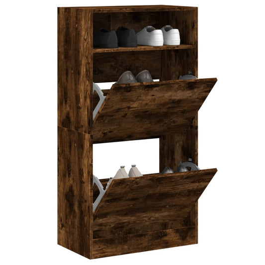 Schuhschrank Räuchereiche 60x34x116 cm Holzwerkstoff - Premium Schuhregale & -schränke  - Just €113.60! Shop now at homesales4u