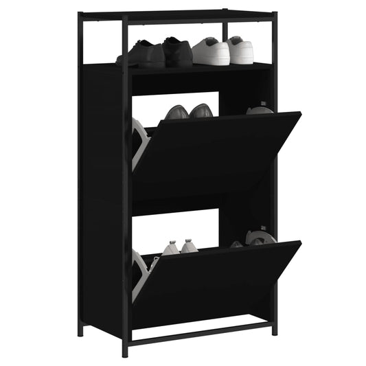 Schuhschrank Schwarz 60x34x112 cm Holzwerkstoff - Premium Schuhregale & -schränke  - Just €115.36! Shop now at homesales4u